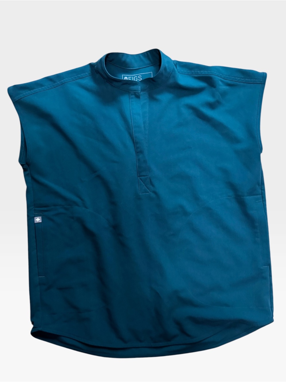 💙 FIGS Rafaela Oversized Scrub Top – Caribbean Blue – XXS 🦋